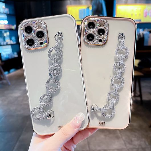 Funda para Celular con Diseño de Diamantes Brillantes Transparente