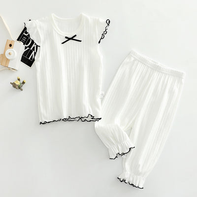 Conjunto Infantil de Pantalones Cortos y Blusa - Niña Color Liso - Image 11