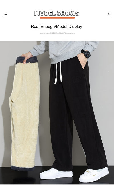 Pantalones Casuales de Cachemira para Hombre - Corte Recto y Pierna Ancha - Image 13