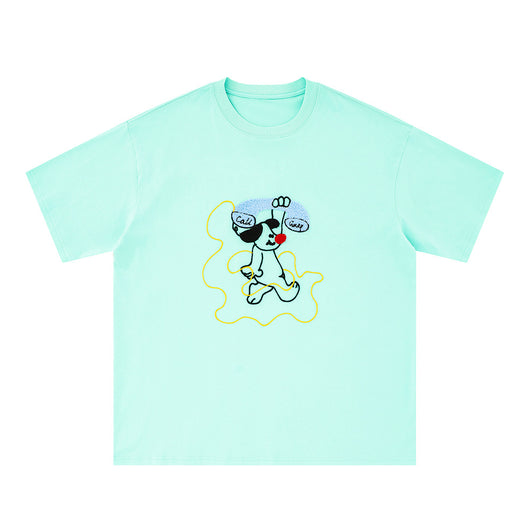 Camiseta Manga Corta con Bordado de Cachorro para Hombre - Image 12
