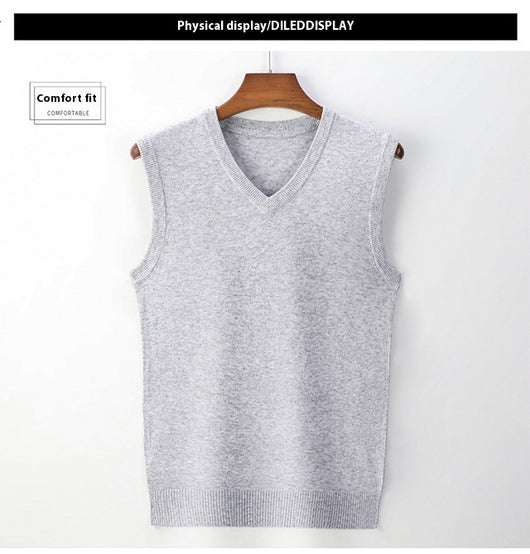 Suéter Casual V-Neck Liso para Hombre - Primavera y Otoño - Image 27