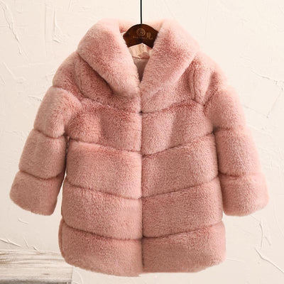 Abrigo Acolchado Infantil Imitación Piel de Conejo - Chaqueta Cálida para Niñas - Image 4