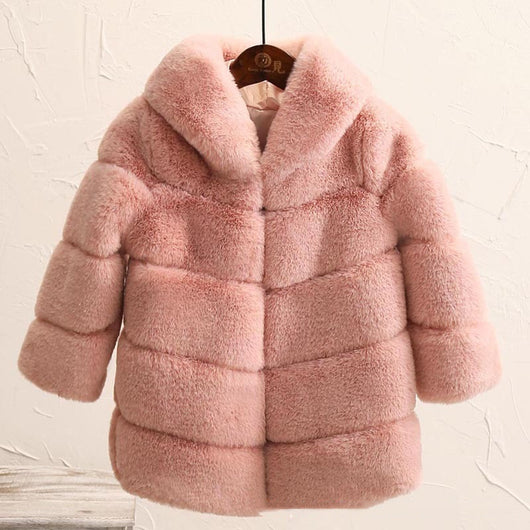 Abrigo Acolchado Infantil Imitación Piel de Conejo - Chaqueta Cálida para Niñas - Image 4
