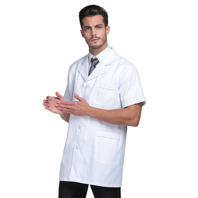 Bata Médica Blanca de Algodón con Mangas Largas - Image 2