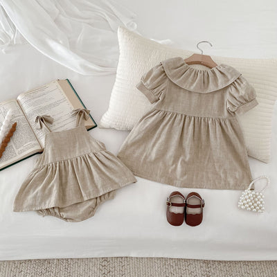 Vestido Romper para Bebé de Algodón y Lino con Cuello Bebé - Image 11
