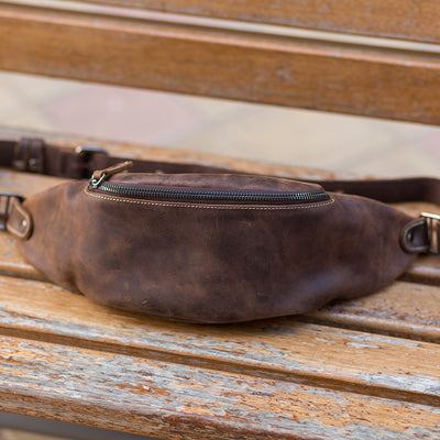 Bolsa Pecho Cuero Crazy Horse Vintage con Cierre - Estilo Retro - Image 4