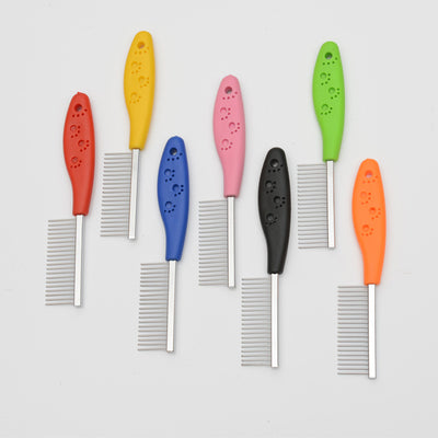 Peine de Acero Inoxidable con Mango Suave Colores Mascotas - Image 6