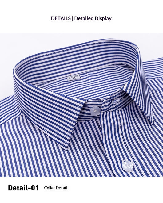 Camisa de Trabajo Manga Larga a Rayas Azules para Hombre - Image 19