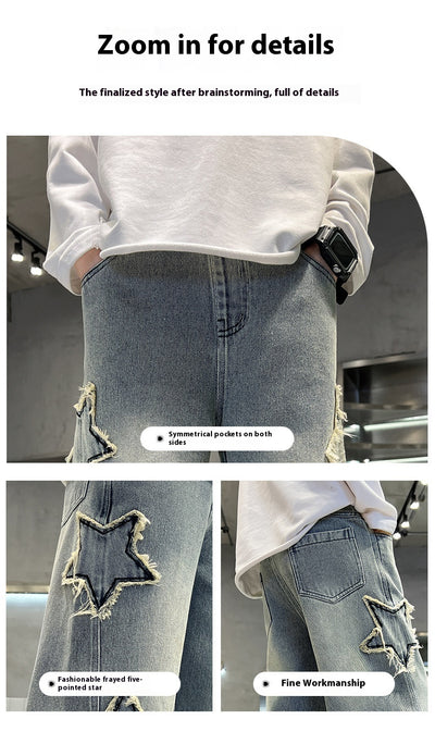 Jeans Anchos Pentagrama para Niños - Estilo Moderno y Cómodo - Image 20