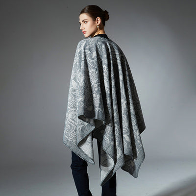 Chal Cruzado de Lana Jacquard con Estampado Paisley - Image 3