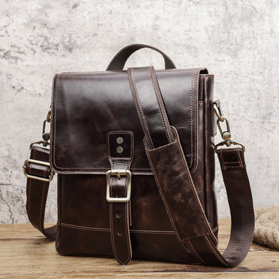 Bolsa Mensajero de Cuero Genuino para Hombre - Estilo Contemporáneo - Image 7