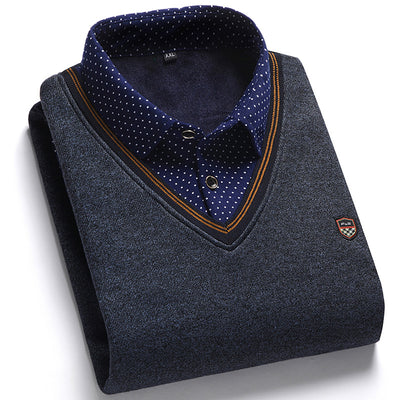Suéter para Hombre con Cuello Falso de Dos Piezas - Image 18