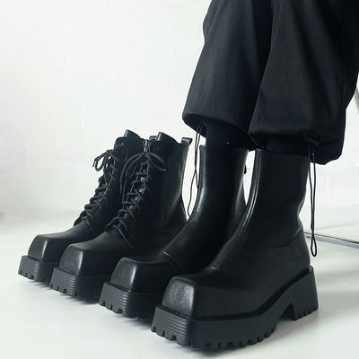 Botas Martin Cuadradas para Hombre con Suela Gruesa - Estilo Europeo Unisex