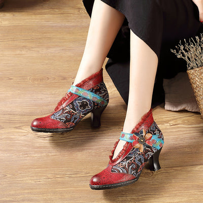 Botas Mujer Étnicas de Cuero Genuino - Diseño Versátil - Image 4