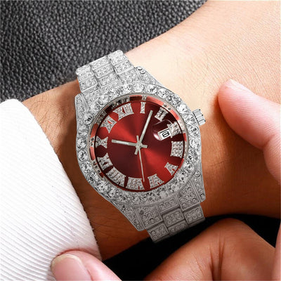 Reloj de Pulsera Hombre Acero Diamante con Calendario Movimiento Cuarzo - Image 10