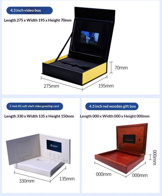 Caja de Joyería Cuadrada con Pantalla LCD de Video para Anillos - Image 10