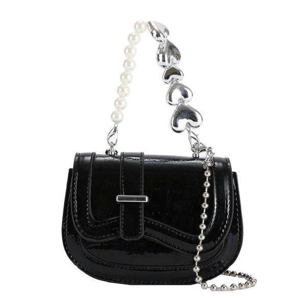 Bolso Tote Mini Saddle Perla Láser para Niña
