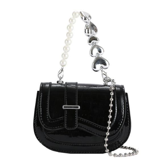 Bolso Tote Mini Saddle Perla Láser para Niña