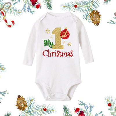 Mameluco Navideño Blanco de Manga Larga para Recién Nacido - Image 14