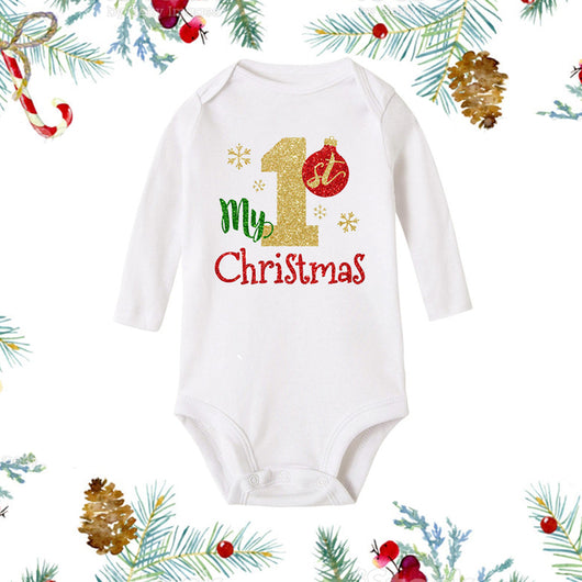 Mameluco Navideño Blanco de Manga Larga para Recién Nacido - Image 14