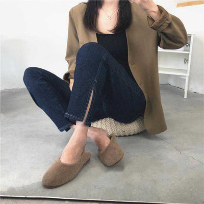 Pantalones Vaqueros Cintura Alta Estilo Coreano Talla Grande Slim Pierna Recta - Image 12