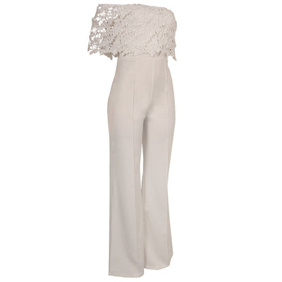 Jumpsuit Ajustado con Cuello Único y Bordado Soluble - Image 5