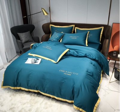 Juego de Cama Matrimonial Bordado Algodón Puro 4 Piezas Ala Ancha - Image 24