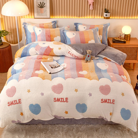 Juego de Sábanas de Franela Coral Fleece con Funda de Almohada - Image 4