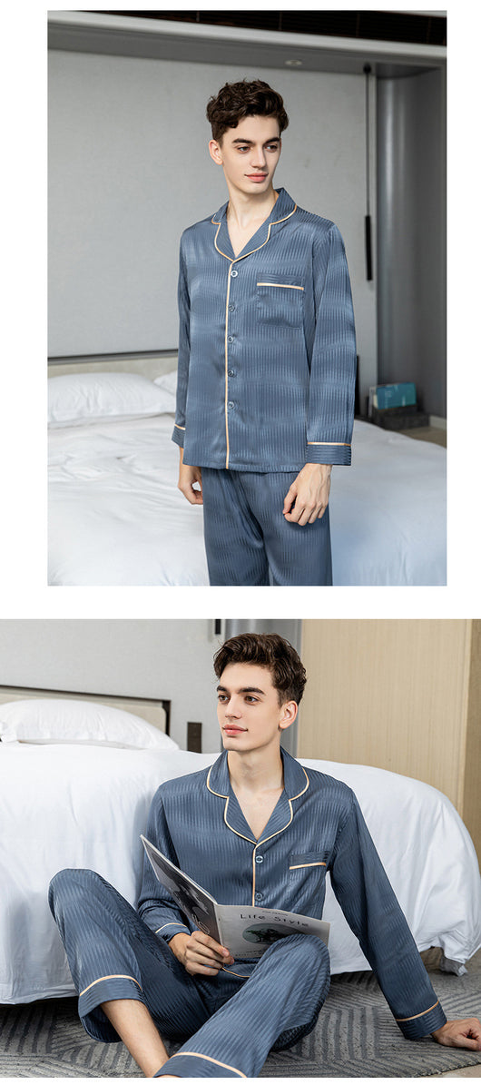 Pijama Largo en Seda de Hielo para Hombre - Image 11