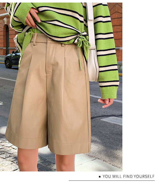 Shorts de Cuero PU para Mujer - Colección Primavera Otoño