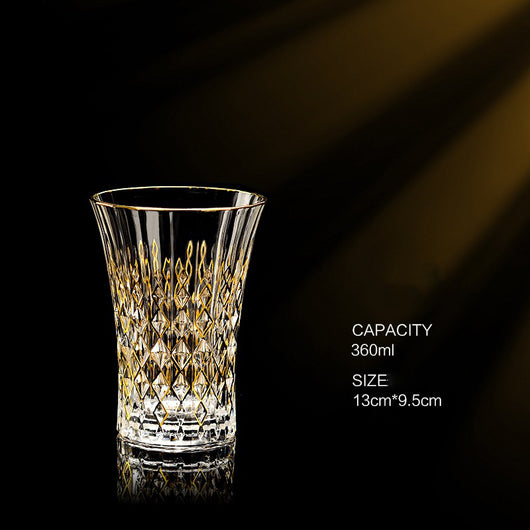 Copa de Whiskey de Cristal Europeo Dorado Lujo Importada - Image 15
