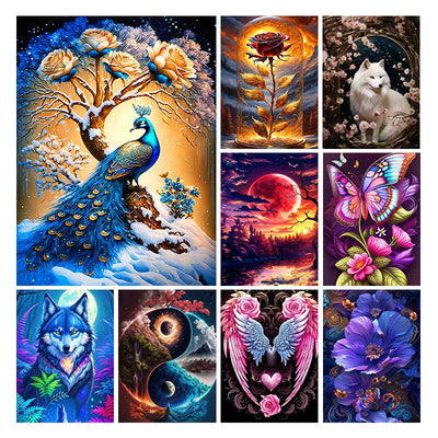 Kit de Pintura con Diamantes: Paisajes de Animales - Image 2