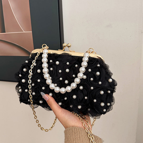 Bolso Tipo Shell con Broche Floral para Cenas Elegantes