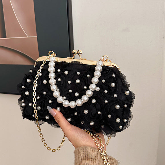 Bolso Tipo Shell con Broche Floral para Cenas Elegantes