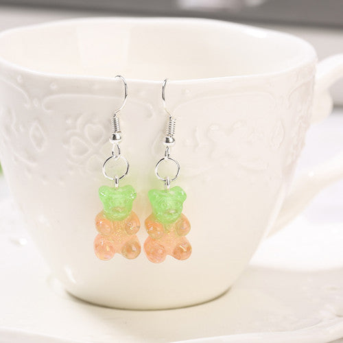 Aretes de Resina Bicolor con Brillo Estilo Cartoon - Diseño Europeo y Americano - Image 6