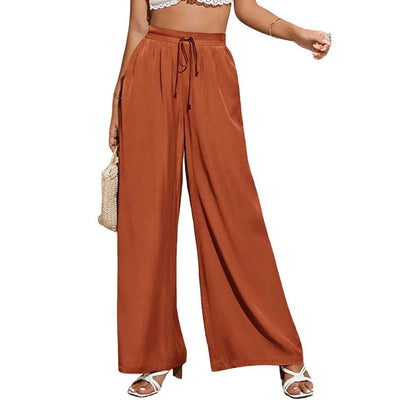 Pantalones Anchos de Talle Alto con Cintura Elástica Ajustable - Image 5