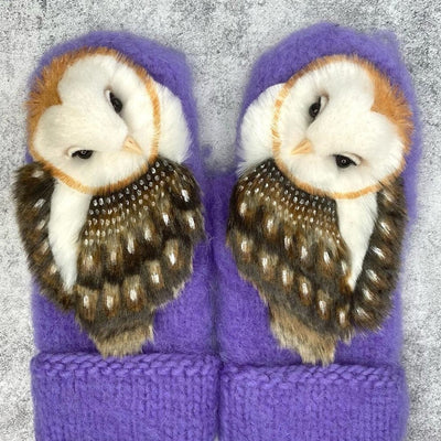 Guantes de Lana Tejidos con Diseño de Búhos - Cálidos y Acogedores para Invierno - Image 3