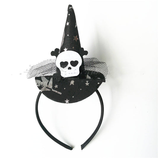 Diadema de Bruja para Halloween con Araña, Calavera y Murciélago