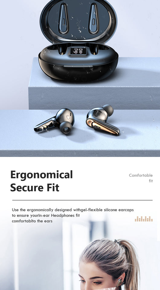Auriculares Bluetooth Deportivos 9D HiFi con Pantalla Digital y Control Táctil - Image 10
