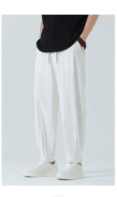 Pantalones Minimalistas para Hombre Primavera-Verano con Botones de Nudo - Image 13