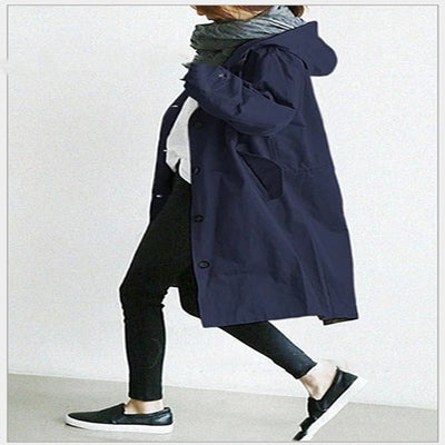 Chaqueta Cortavientos Mujer Casual Suelta con Capucha y Bolsillos - Impermeable y Secado Rápido - Image 9