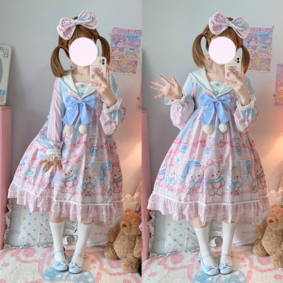 Vestido Lolita Soft Girl Osito Soñador de Manga Larga - Image 14