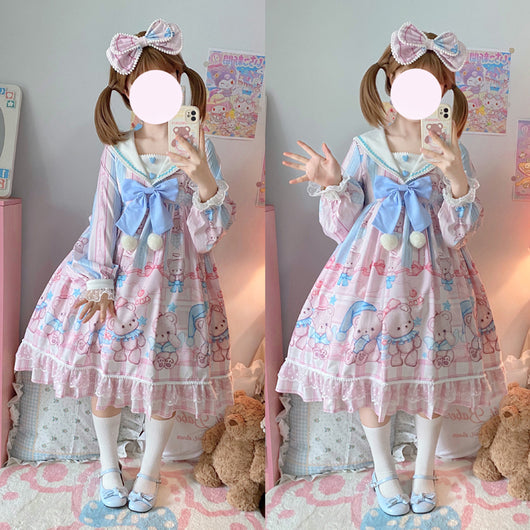 Vestido Lolita Soft Girl Osito Soñador de Manga Larga - Image 14
