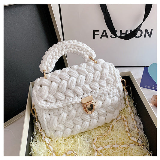 Bolsa Mensajera Tejida a Mano - Diseño Artesanal Crochet