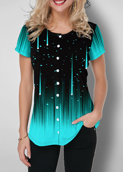 Playera Casual de Degradado de Manga Corta - Image 10