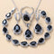 Conjunto de Joyería con Piedras Incrustadas: Collar, Aretes y Anillo de 4 Piezas
