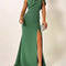 Vestido de Noche Tubo Verde con Moño