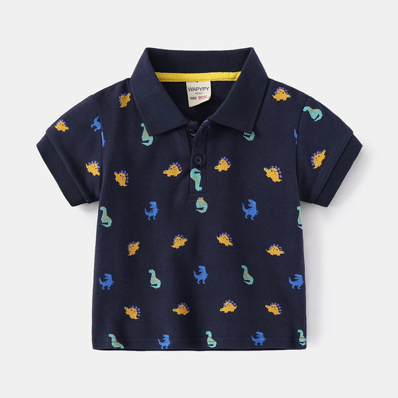 Camisa Infantil de Cuello Solapa y Manga Corta