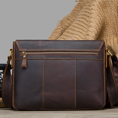 Bolsa Cruzada de Cuero Crazy Horse Estilo Retro para Hombre - Image 13