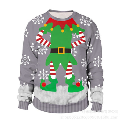 Suéter Navideño Unisex con Estampado 3D de Cuello Redondo - Image 8
